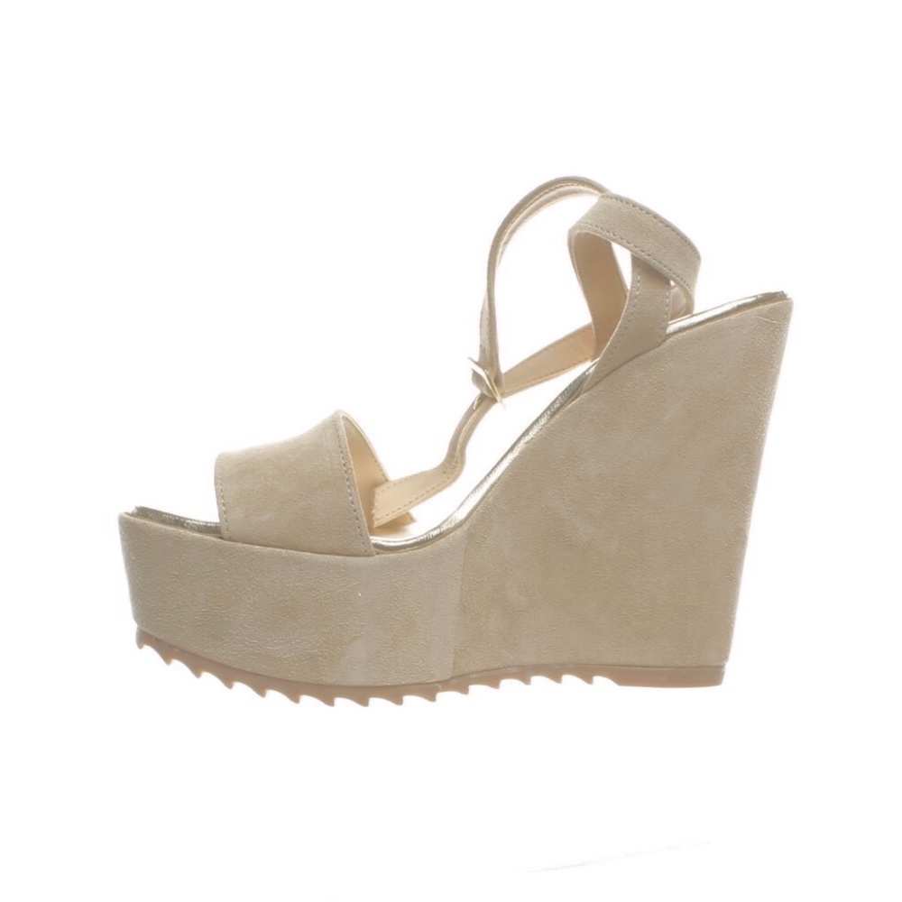 Cordani Made in ITALY Ophelia Nude Beige Suede Wedge Platform Sandals 39 - Picture 7 of 13
